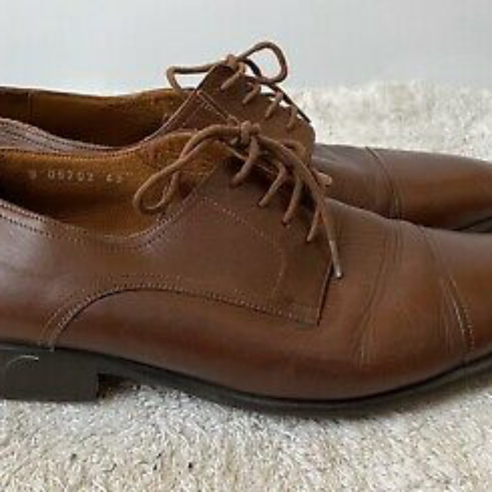 Mens SARAR Brown Leather dress Shoes. Size 11